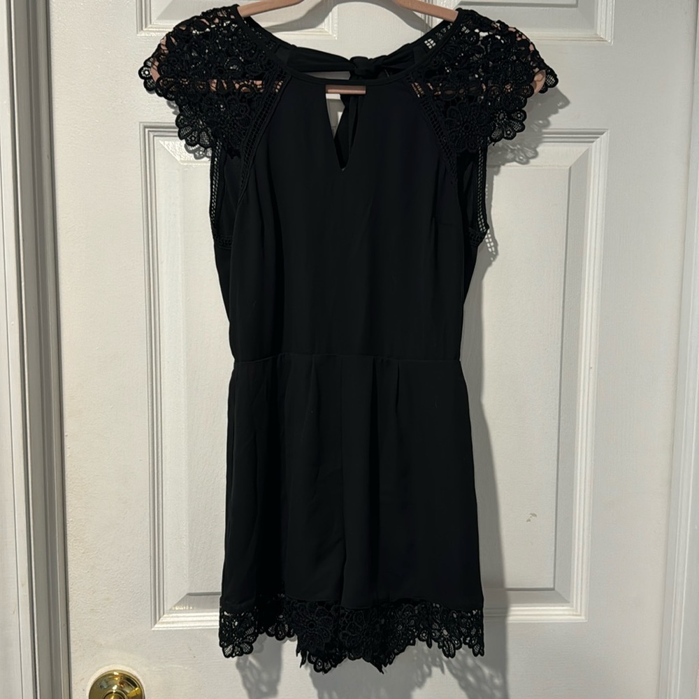 Black romper from Express with lace